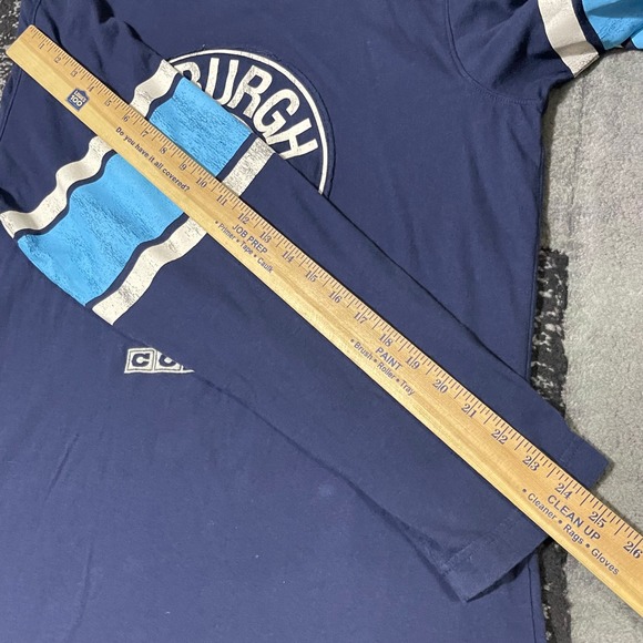 Pittsburgh Penguins CCM Shirt Men Large Navy Blue Long Sleeve NHL Hockey Distres - Picture 7 of 12